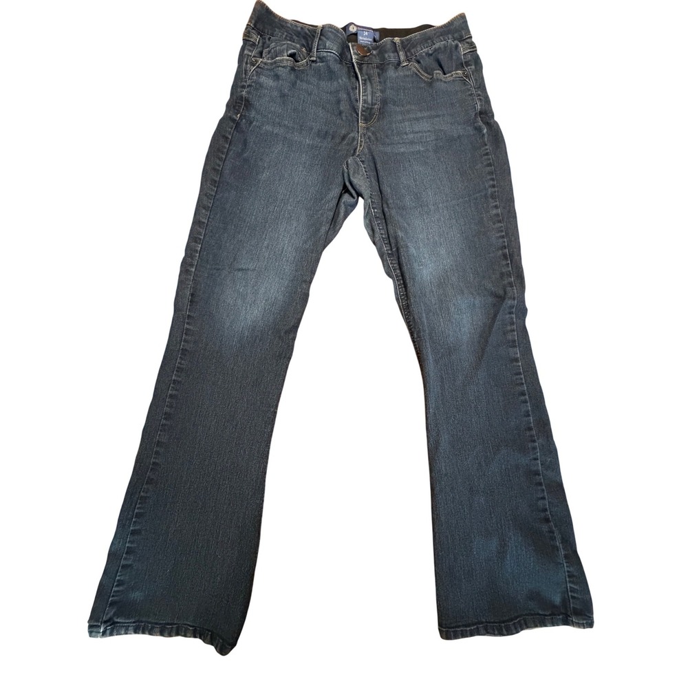 Democracy Ab Solution Bootcut Jeans Womens Size 14 Dark Wash Stretch Pull-On